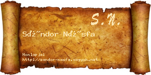Sándor Násfa névjegykártya