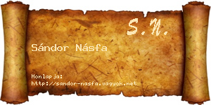Sándor Násfa névjegykártya