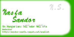 nasfa sandor business card